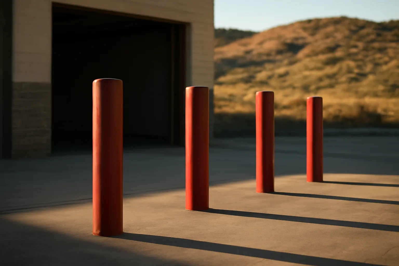 Fire extinguisher cylinders on concrete outside a Colorado Springs garage